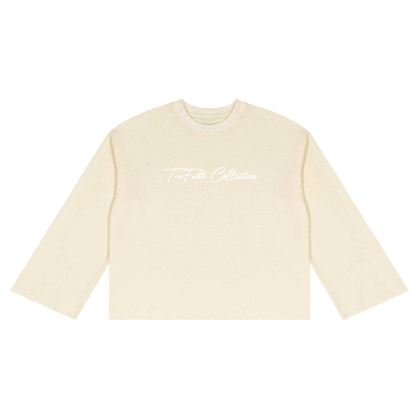 “9941”  Waffle Raw Edge  Long Sleeve Shirt