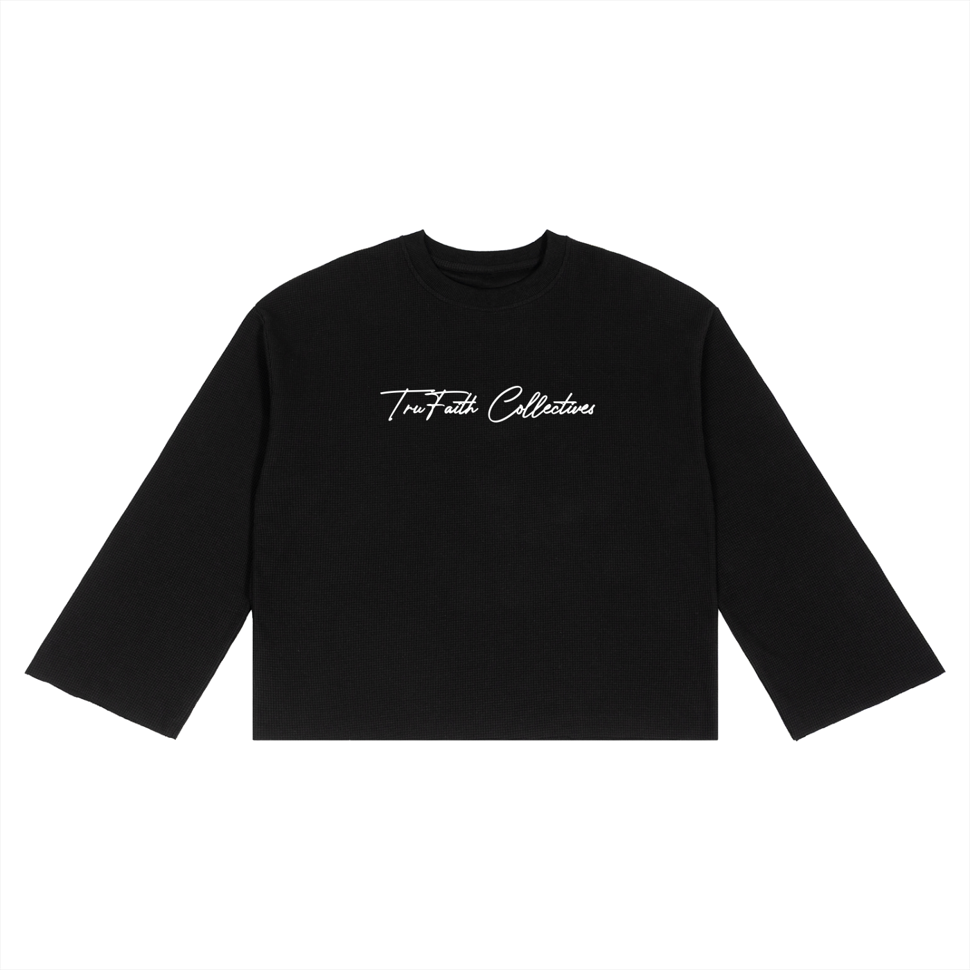 “9941”  Waffle Raw Edge  Long Sleeve Shirt