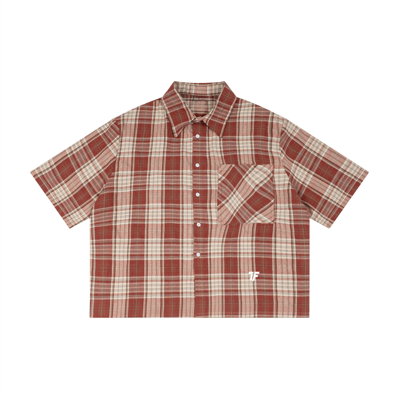 “RRR Collectives” Plaid Boxy Short Sleeve Shirt
