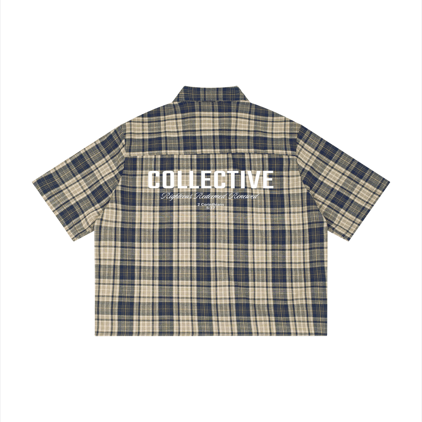 “RRR Collectives” Plaid Boxy Short Sleeve Shirt