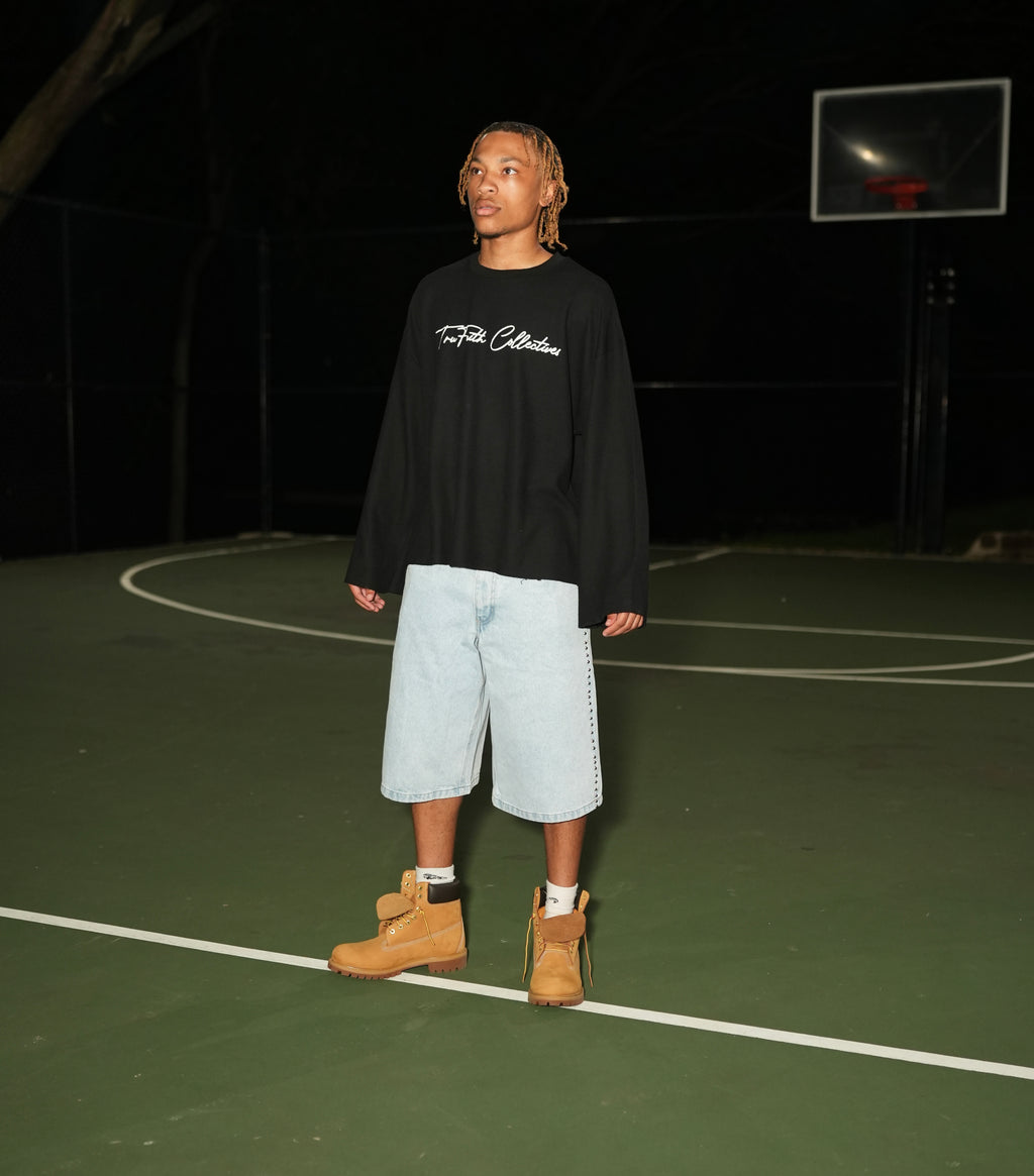 “9941”  Waffle Raw Edge  Long Sleeve Shirt