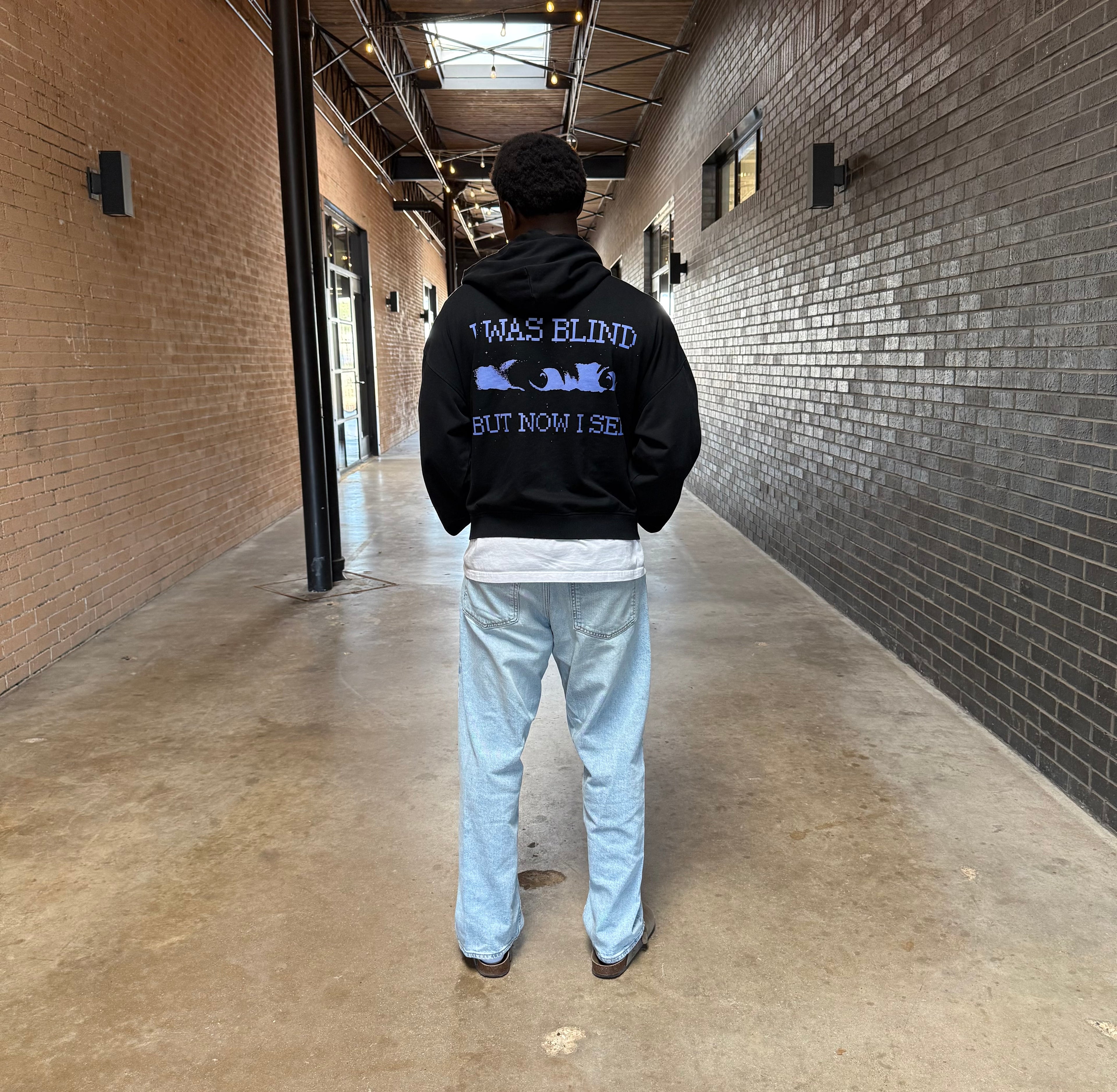 John 9:25 Raw Edge Fleece Zip Hoodie