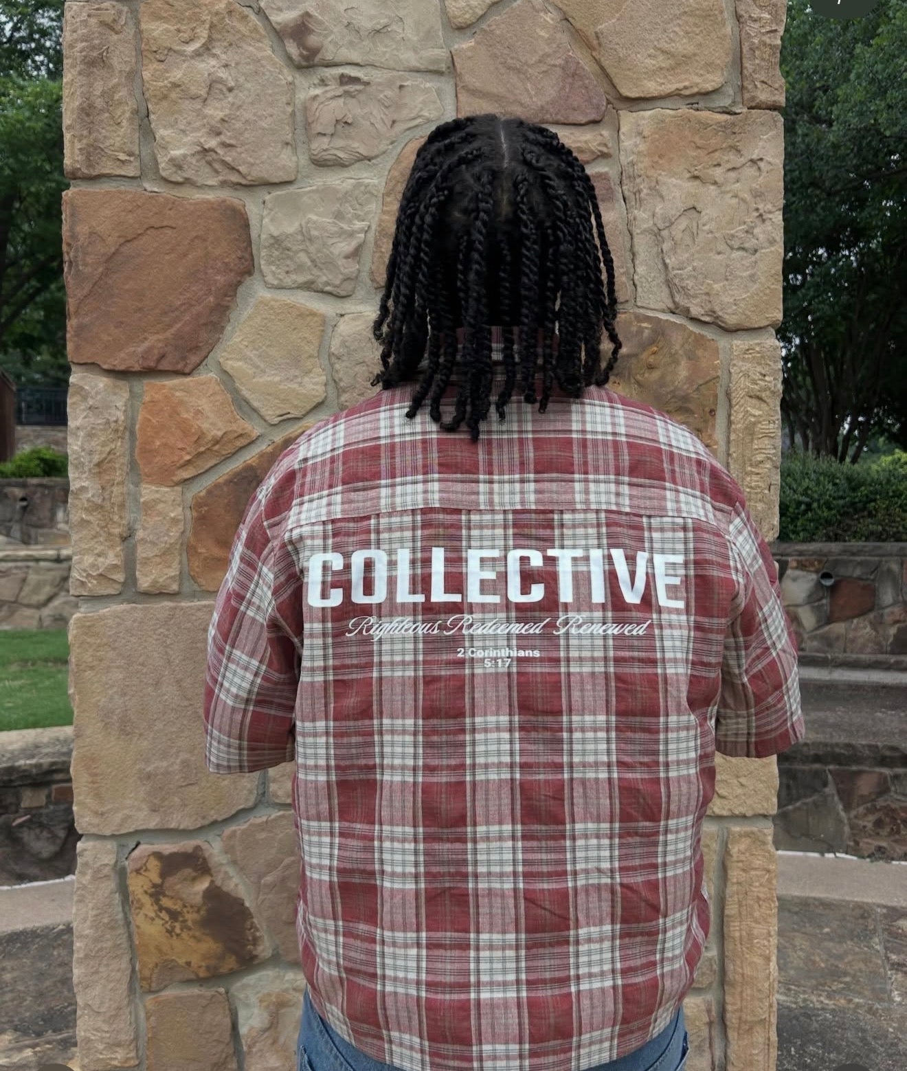 “RRR Collectives” Plaid Boxy Short Sleeve Shirt