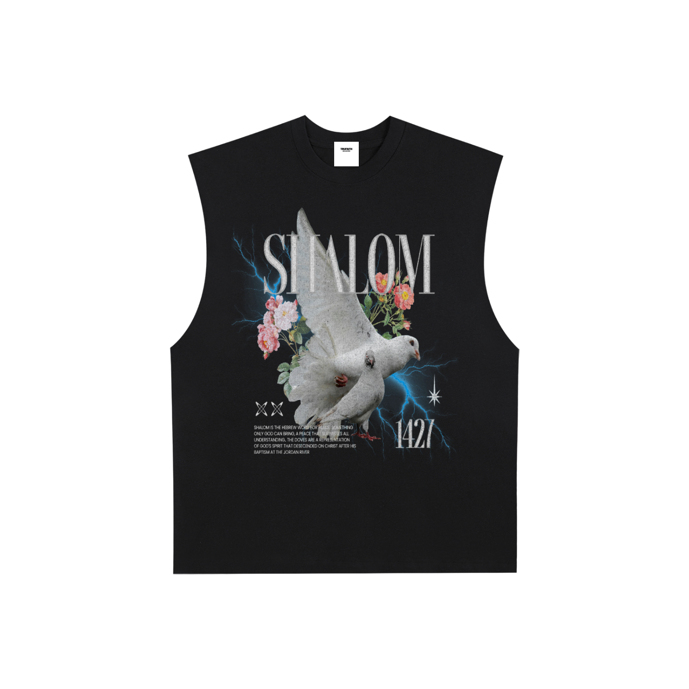 “Shalom” Raw Edge Cotton Tank Top