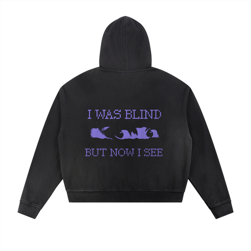 John 9:25 Raw Edge Fleece Zip Hoodie